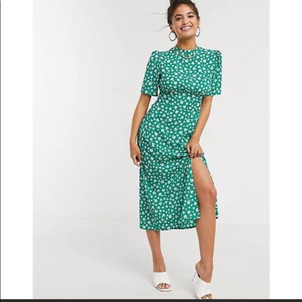 ASOS Midi Tea Dress with buttons in floral